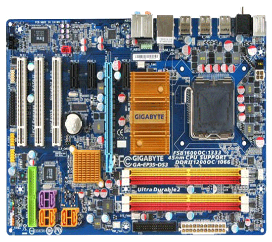 S-775 Gigabyte EP35-DS3 (P35/ICH9 FSB1600(OC) 4*DDR2-1200(OC) PCIe-x16 8ch GLAN ATX)