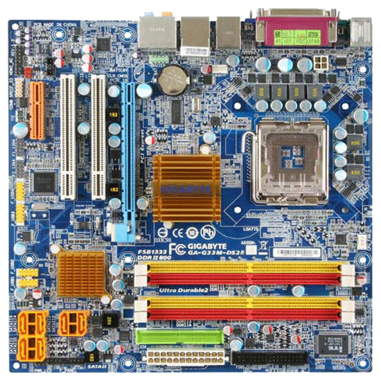 S-775 Gigabyte G33M-DS2R (iG33/ICH9R FSB1333 4*DDR2-1066(OC) PCIe-x16 VGA 8ch GLAN 1394 mATX)